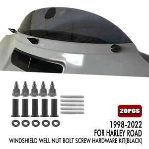 Moto pare-brise vis de fixation pour Harley Road 1998-2022 2021 - Photo 1/24