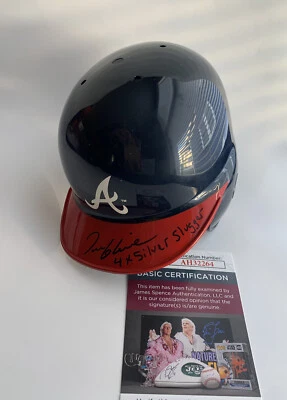 TOM GLAVINE Autographed Signed Mini Helmet Braves Baseball 4x Silver Slugger COA - Image 1 of 2