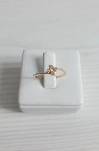 Anillo Banda Real 750 Oro Amarillo 18k Simple Delicada Estrella Ninja Circonita cúbica 1.2g Talla 6 NUEVO - Imagen 1 de 7