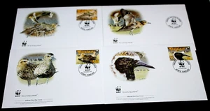TOKELAU 2007 WWF BIRDS,PACIFIC GOLDEN PLOVER SET OF 4 ON 4 WWF FIRST DAY COVERS - Picture 1 of 1