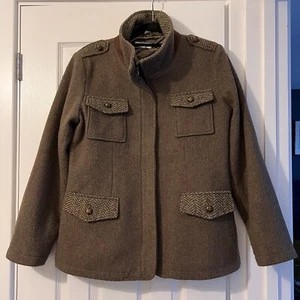 Orvis Field Jacket Womens Medium 12/14 UK Brown Wool Style Tweed Elbow Patch - Picture 1 of 14