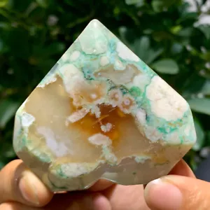 99G Natural heart-shaped Snowflake CherryBlossom Flower Agate Crystal - Picture 1 of 14