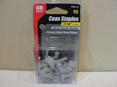 GB Gardner Bender PSG-15 cable coaxial grapas de madera 7/16" Cantidad: 15  Foto 1 de 2