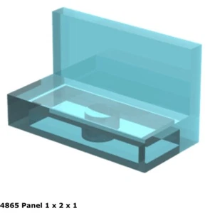Lego 1x 4865 Trans-Light Blue Panel 1 x 2 x 1 - Picture 1 of 1