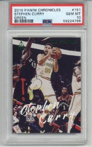 2019 PANINI CHRONICLES GREEN #151 STEPHEN CURRY WARRIORS PSA 10 LOW POP 10 RARE - Picture 1 of 2