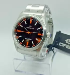 OROLOGIO UOMO LORENZ GLAM,QUADRANTE NERO INDICI ARANCIONI CASSA ACCIAIO 41mm - Foto 1 di 8
