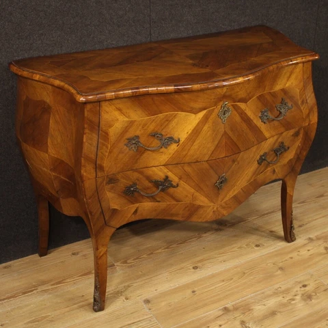 Dresser in inlaid wood furniture sideboard commode antique style Louis XV 900 Cover