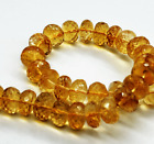 Citrine Faceted Rondelle Beads AAA+ Natural Gemstone Dark Yellow Citrine 9-10mm
