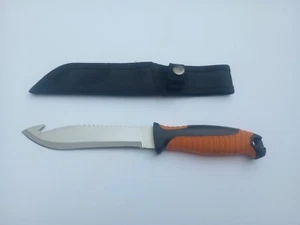 Illinois Industrial Tool Top Serrated GutHook Knife ~ Rubber Handle - Picture 1 of 7