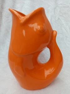 2006 Original GurglePot Koi Fish Pitcher Orange 9.5" Tall - Picture 1 of 6