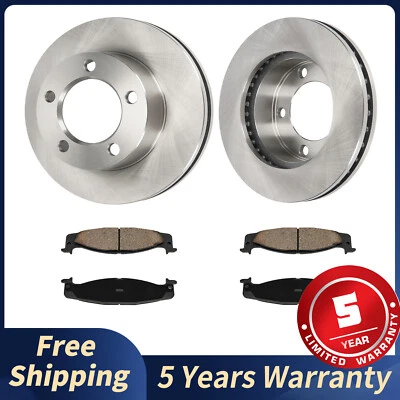 Front Disc Rotors & Brake Pads Kit For Ford F-150 4WD Bronco 1994 1995 1996 - Imagem 1 de 4
