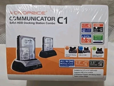 Monoprice C1 Communicator SATA HDD Docking Station Combo W/ Card Reader/HUB, NIB - Image 1 of 4