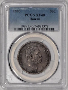 1883 Hawaii Half Dollar 50c PCGS XF40 - Completely Original! - Picture 1 of 3