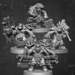 Wargames kompatibel - Orc Big Brutes x 5, Blitzwaffen, Bollwerk - Bild 1 von 2