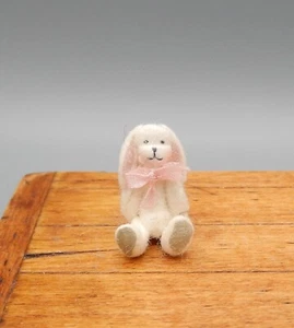 OOAK Maureen Thomas Hand Sculpted Fuzzy Rabbit Toy Dollhouse Miniature 1:24 - Picture 1 of 7