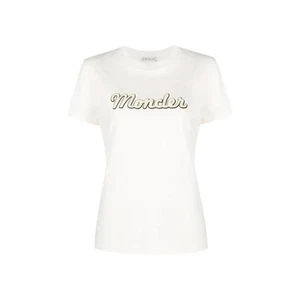 T-shirt manica corta con toppa logo Moncler, taglia Large - Foto 1 di 4