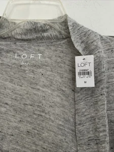 ¡Nuevo! Cárdigan ANN TAYLOR LOFT Lino Gris Frente Abierto Talla M Media Manga Ligero - Imagen 1 de 8