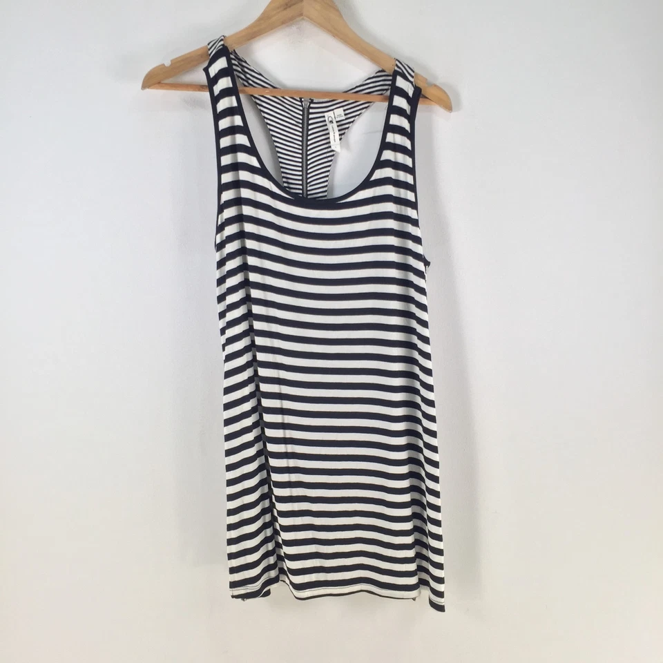 Cable & Gauge Mujer Cami Camiseta sin Mangas Talla L Blanco Negro Rayas Sin Mangas 116430 Foto 1 de 4