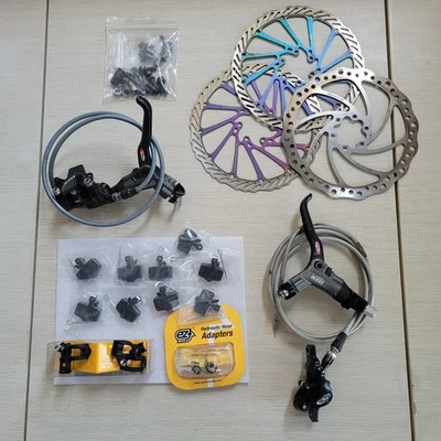 Freni anteriori posteriori Avid Sram Elixir CR con rotori 180mm e pastiglie freno nuove  - Immagine 1 di 2