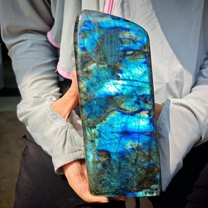 4.18LB TOP Natural Labradorita Cuarzo Cristal Decoración Espectrolita Curación - Imagen 1 de 6