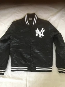 Majestic (USA) NYC Black Nylon Varsity Jacket Size medium - Picture 1 of 7