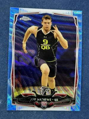 2014 Topps Chrome Blue Wave Refractor Jeff Mathews Falcons - Image 1 of 2