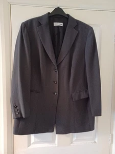 Gerry Webber Dark Grey Checked Lined Jacket Size 22 - Picture 1 of 12