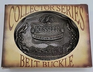 Kessler American Whiskey Smooth As Silk Since 1888 Collector Belt Buckle NOS - Picture 1 of 17