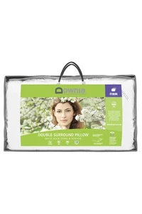 Downia DOUBLE SURROUND White Duck Down & Feather Pillow (FIRM) - Picture 1 of 3