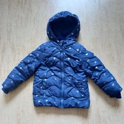 warmer Anorack Jacke blau 98/104 mit silbernem Herzen Polyester impidimpi unisex - Bild 1 von 2
