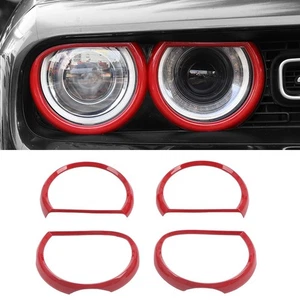 for Dodge Challenger 2015-2019 Red Front Head Light Lamp Decorative Cover 4pcs - Picture 1 of 6