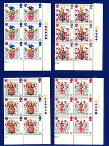 SG1236-1239 1984 16p-31p juego de heráldica (4) bloques de semáforos (6) MNH lcez - Imagen 1 de 2