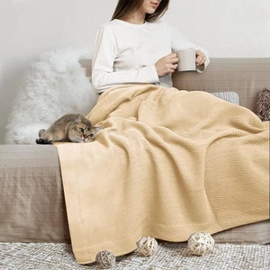 Organic GOTS Certified Cotton Blanket, Twin/Twin XL - 350 GSM, Antistatic, Fu... - Picture 1 of 9