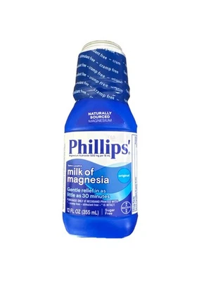 Laxante líquido Phillips' Milk of Magnesia, 12 oz, caduca 05/2027 Foto 1 de 3