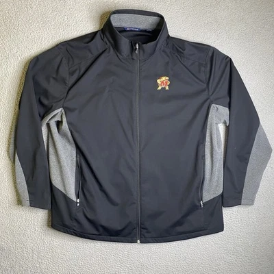 Maryland Terrapins Cutter & Buck Jacket Mens. 2XB Black Full Zip Mockneck NCAA - Image 1 of 4