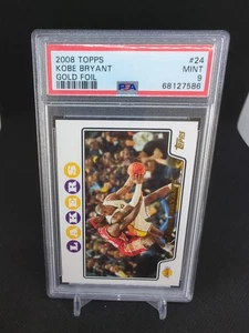 2008-09 Topps Kobe Bryant #24 with Lebron James Gold Foil PSA 9 Iconic Card - Picture 1 of 3