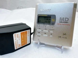 Sony Walkman MZ-R55 Silver MD Recorder Player with AC Adapter Tested Not MDLP - Picture 1 of 23
