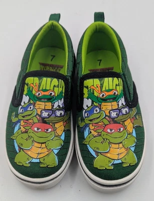 Wow Teenage Mutant Ninja Turtles Verde Niño Zapatos Sin Cordones Talla 7 ¡Gran Forma! Foto 1 de 4