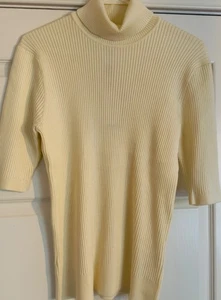 Nuevo con etiquetas Cable & Calibre Mujer Color Marfil Manga Corta Acanalado Cuello Alto Talla XL - Imagen 1 de 5