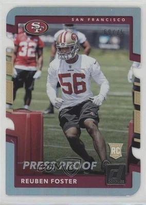 2017 Donruss Rookies Press Proof Silver Die-Cut /75 Reuben Foster #382 Rookie RC - Image 1 of 2