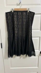 Ann Taylor Loft Black Lace Lined Pencil Skirt Size 14 - Picture 1 of 5