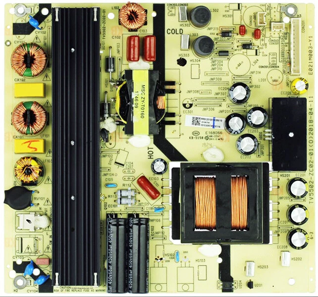 Плата питания 65MAW595-POWER TV5502-ZC02-01 для JVC 514C5502M80 - Изображение 1 из 1