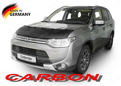 CARBON LOOK CAR HOOD BRA fit Mitsubishi Outlander 2012-2020 NOSE FRONT END MASK - Image 1 of 4