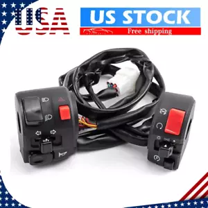 Motorcycle 7/8" Handlebar Horn Button Turn Signal Fog Light Controller Switch - Foto 1 di 14