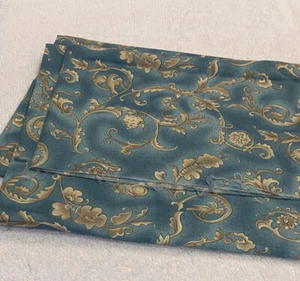 Vintage Fabric Italia Deborah Corsini P&B Textiles Blue-Green 100% Cotton Craft - Picture 1 of 11