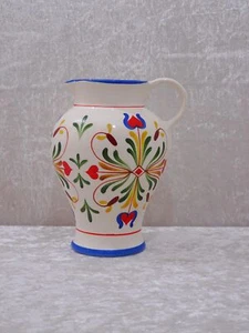 Design Keramik Krug Herzen - Vintage - Handgemalt - Landhaus-Stil - 18 cm - Bild 1 von 5