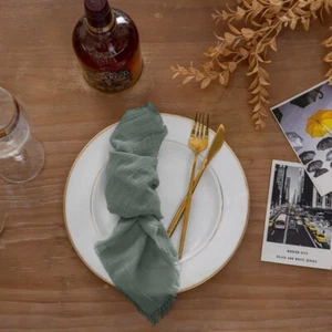 6x Tassel Gauze Napkin Western Napkin Festival Party Napkin Home Table Decor Kit - Picture 1 of 13