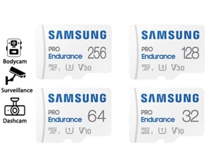 SAMSUNG PRO ENDURANCE 100MBs micro SD SDHC SDXC MEMORY CARD 256GB 128GB 64GB LOT - Picture 1 of 7