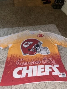 KANSAS CITY CHIEFS NFL MITCHELL & NESS ALL OVER PRINT front back TSHIRT XXXXL - Picture 1 of 4