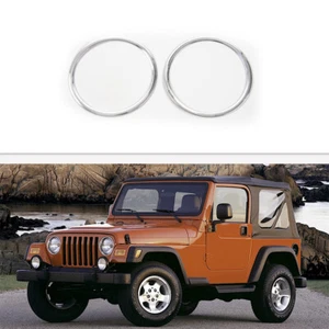 Chrome Top Stereo Roof Speaker Sound Ring Trim Cover For Jeep Wrangler TJ 97-06 - Picture 1 of 6
